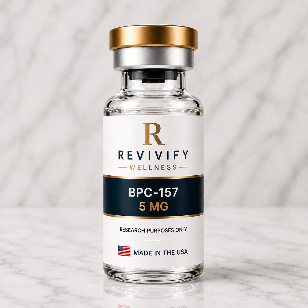 BPC-157 research peptide vial, Revivify Wellness